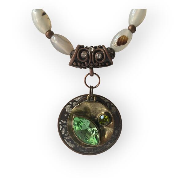 Handcrafted mixed metals glass beads 22 inch in length - Picture 2 of 3